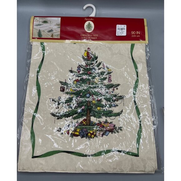 Spode Other - Spode Christmas Tree Table Runner 90 in Ivory & Green Fine Dining Holiday Decor